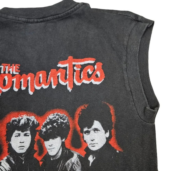 Vintage 80s Sleeveless The Romantics In Heat Tour T-shirt Single Stitch Small - Picture 3 of 16